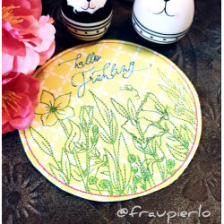 Stickdatei - Blumenwiese Kreis Doodle 4